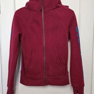 Lululemon Seawheeze Dark Red Scuba Reflective Hoodie Sunset Festival